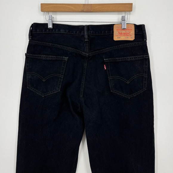 Levi's Jeans Men's Size 36‎ Black 550 Relaxed Fit 100% Cotton Denim Vtg Y2K - Picture 6 of 13